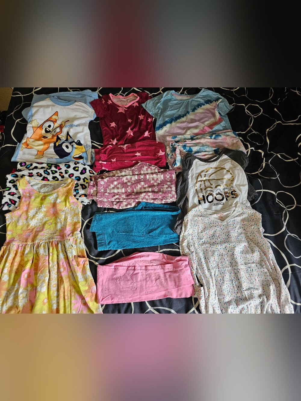 Girl's 13 pc Clothes Bundle - Size L 10/12 Mixed Lot - Bluey Thereabouts Justice